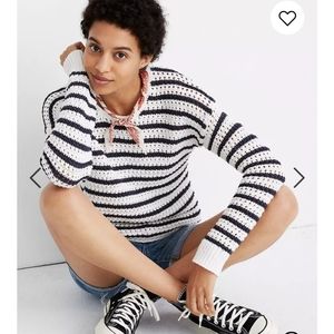 Madewell navy & white striped pullover